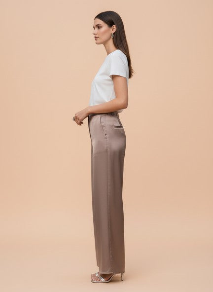European Satin Loose Fit Trouser