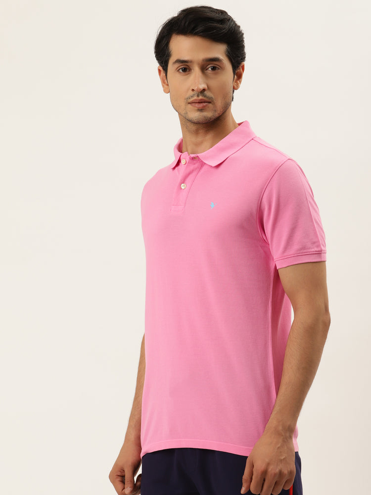 Premium Pink Cotton Half Sleeve Polo