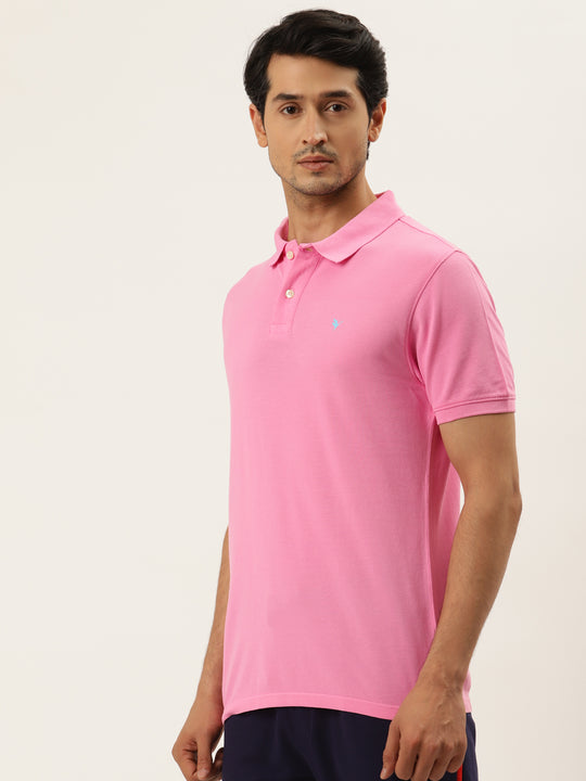 Premium Pink Cotton Half Sleeve Polo