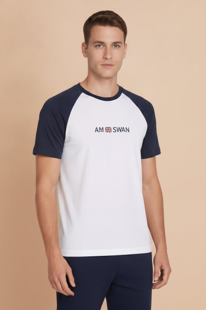 Mens Premium Cotton Printed Raglan Half Sleeve T-Shirts