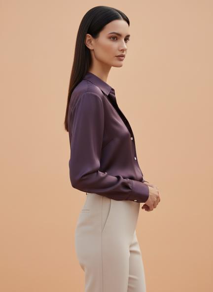 Walnut Regular Fit Summer Satin Shirt