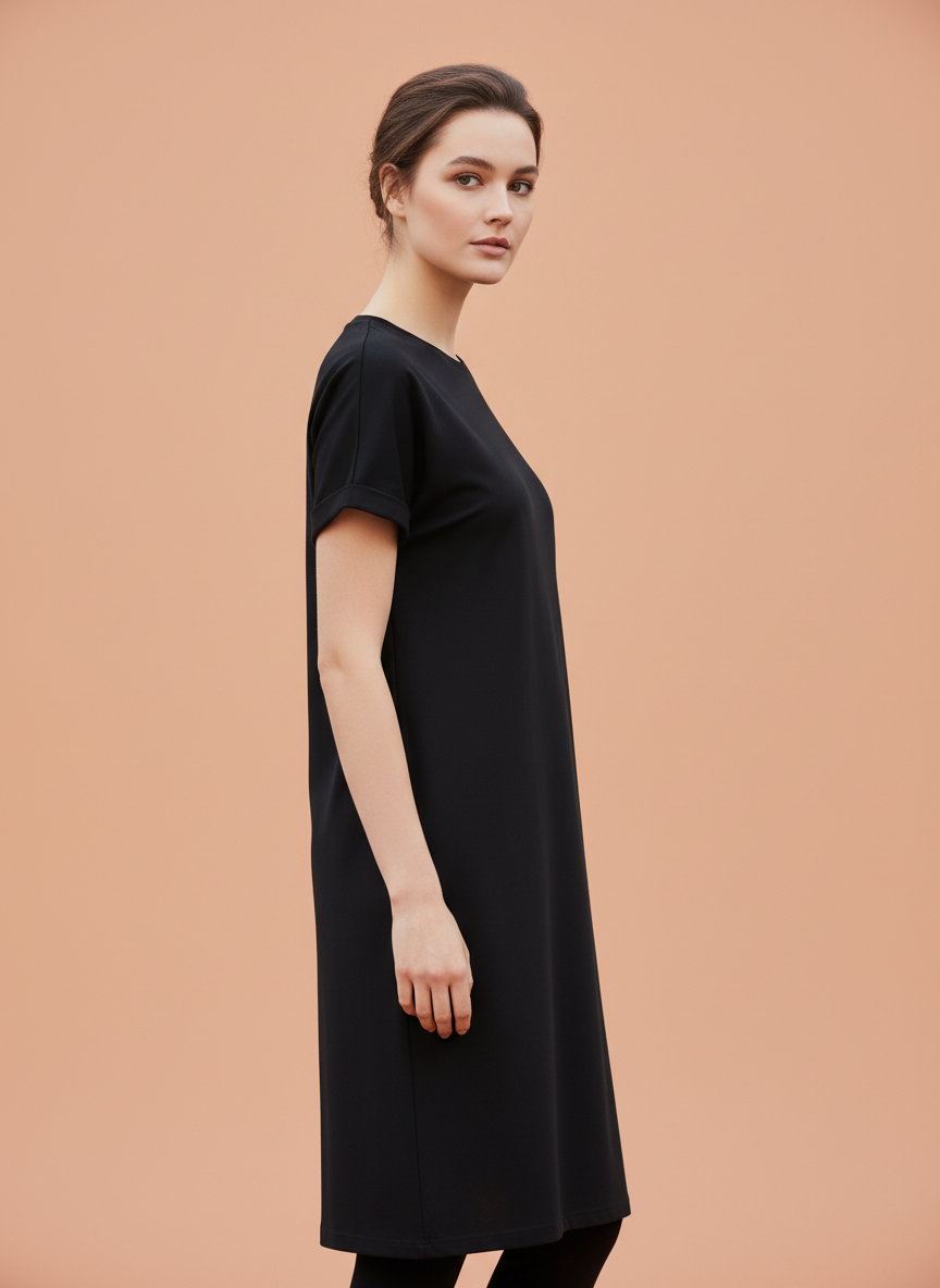 Stylish Black Teddy Print Dress for Women