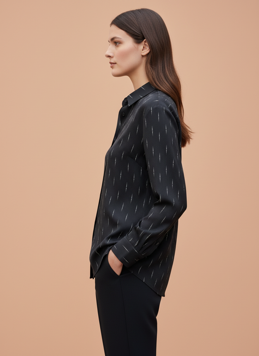Black Pinstripe Shirt for Women