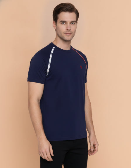 Mens Premium Cotton Lycra Half Sleeve Crew Neck T-Shirts