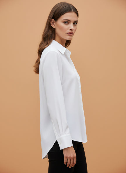 Elegant Women’s White Button-Down Shirt
