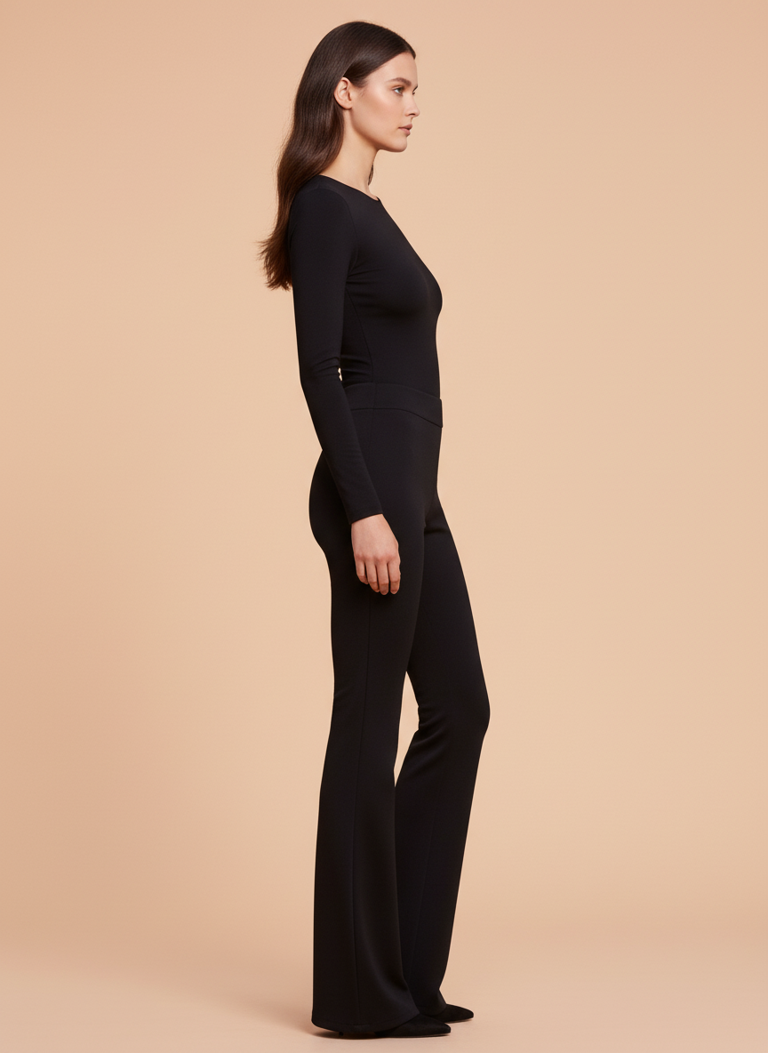 Black Flared Trousers for Women
