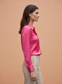 Ballerina Pink Regular Fit Summer Satin Shirt