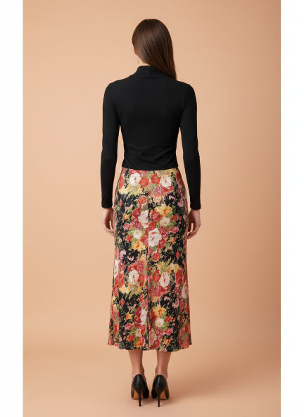 Floral Printed Midi Dress with Shrug