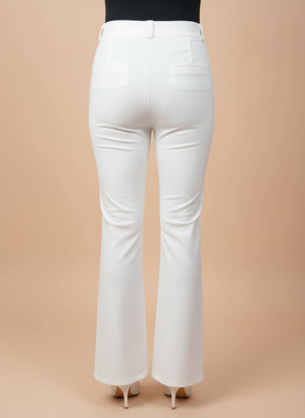 White Flared Trousers for Women