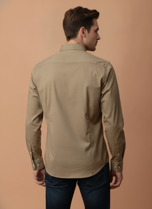 Brown Shirt With Premium Cotton Lycra