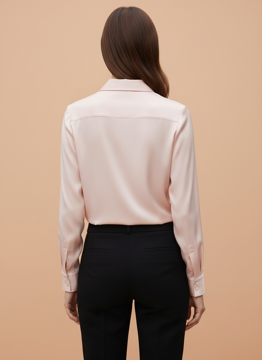 Baby Pink Regular Fit Summer Satin Shirt
