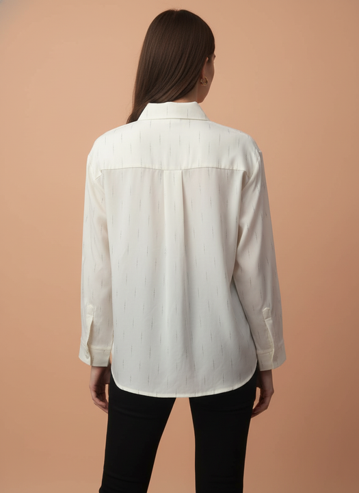 Off White Pinstripe Shirt for Women