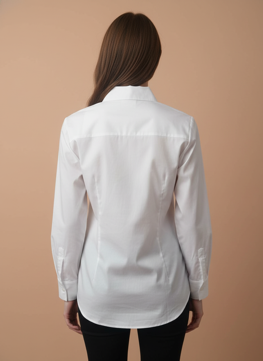 White Floral Butterfly Embroidered Cotton Shirt