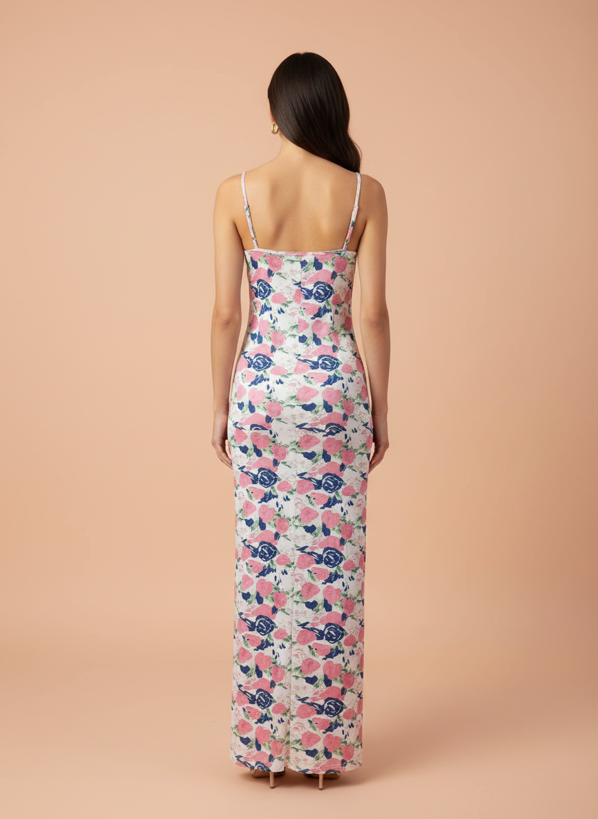 Elegant Floral Bodycon Maxi Dress for Women