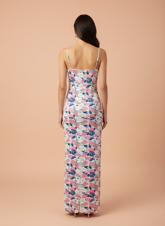 Elegant Floral Bodycon Maxi Dress for Women