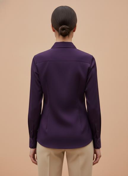 Tailored Fit European Satin Shirt With Pleated Placket