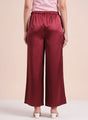 European Satin Flared Pleated Trouser