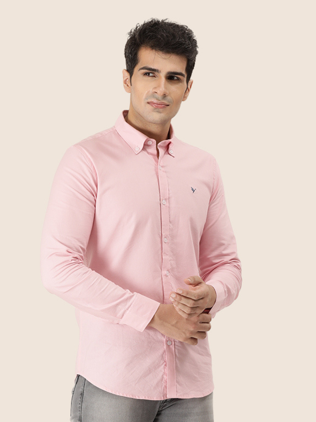 MEN'S PREMIUM COTTON OXFORD SOLID SHIRT | PINK