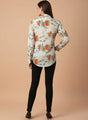 Cambric Digital Print Puff Sleeve Shirt