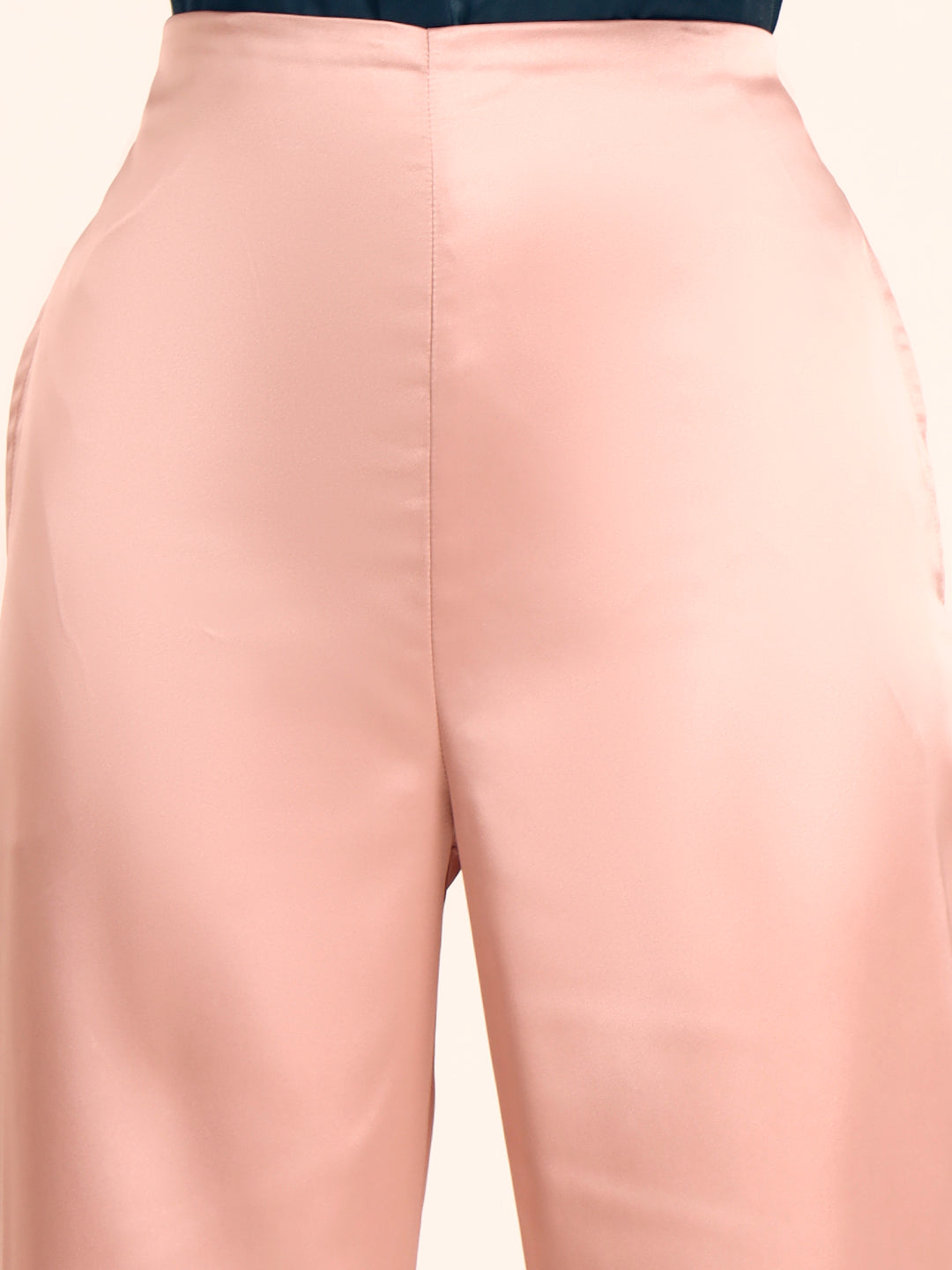 Luxury Satin Wide Leg Pants European Fabric  Blush Pink Glam Look