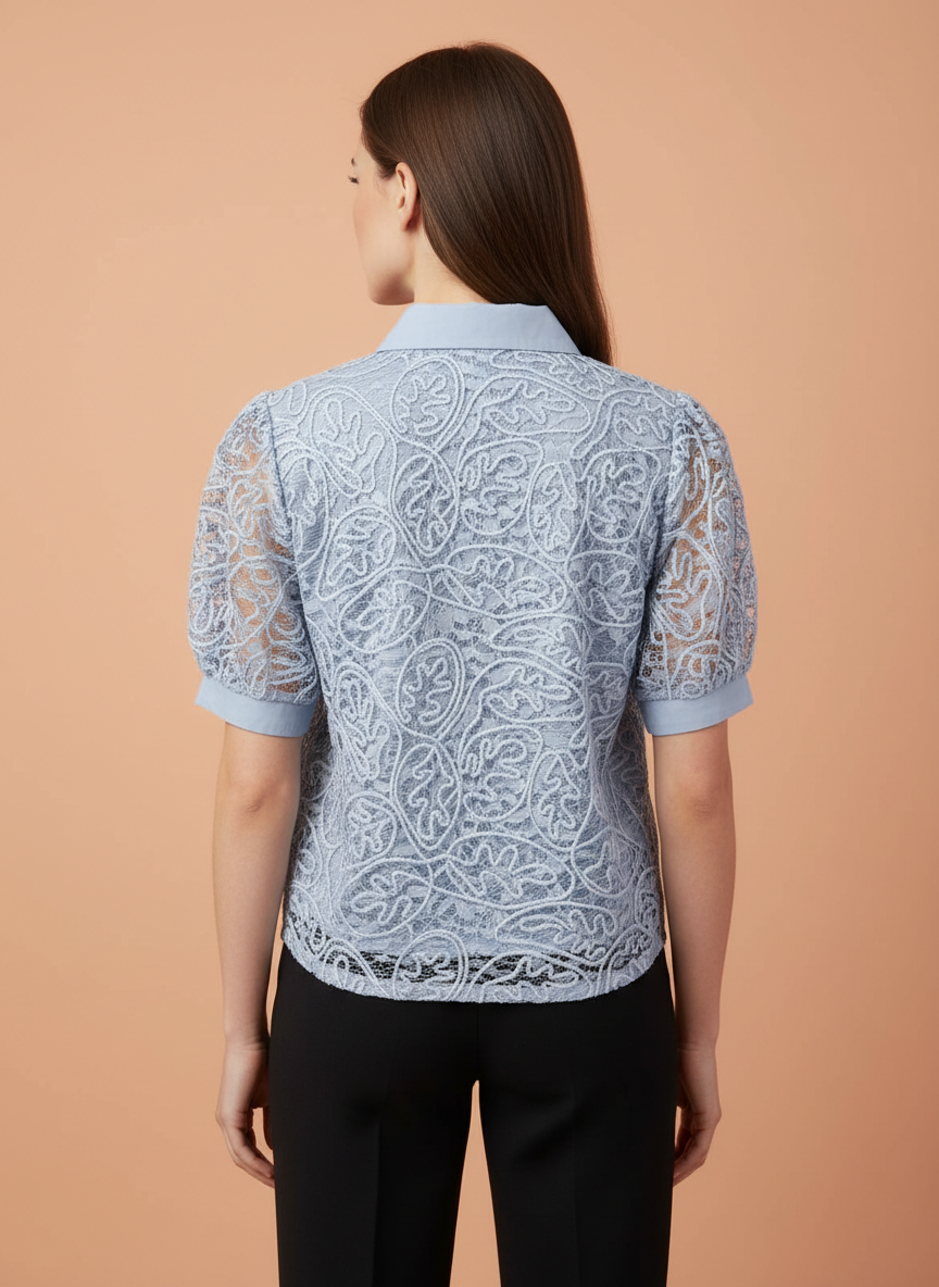 Luxury Lace Premium Textured Shirt For Womens