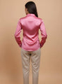 Ballerina Pink Regular Fit Summer Satin Shirt