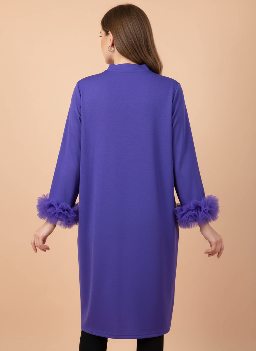 Elegant Purple Embellished Dress for Women