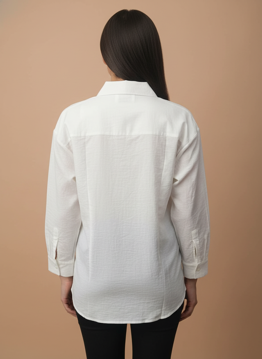 Luxury Ivory Embroidered Womens Shirt