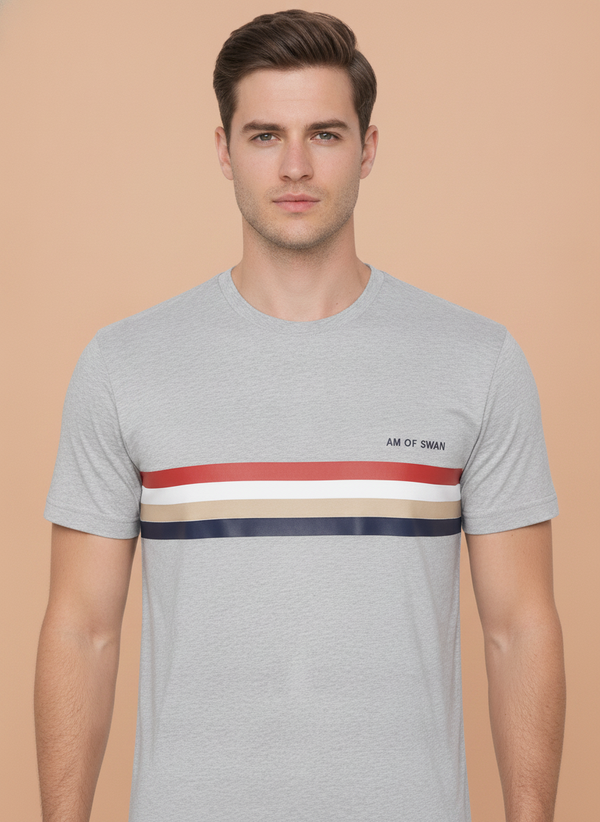 Mens Cotton Rich Graphic Half  Sleeve Crew Neck T-Shirts