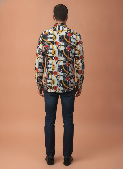 Smart Fit Abstract Printed Men'S Premium Rayon Shirt