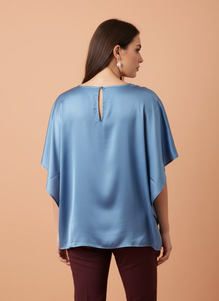 European Satin Solid Baturing Sleeve Crepe