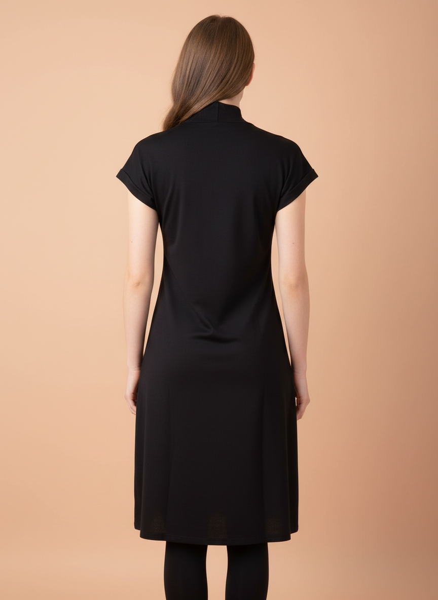 Stylish Black Teddy Print Dress for Women