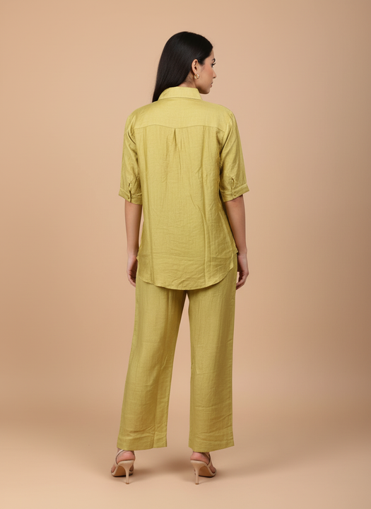 Elegant Embroidered Mustard Co-Ord Set for Women