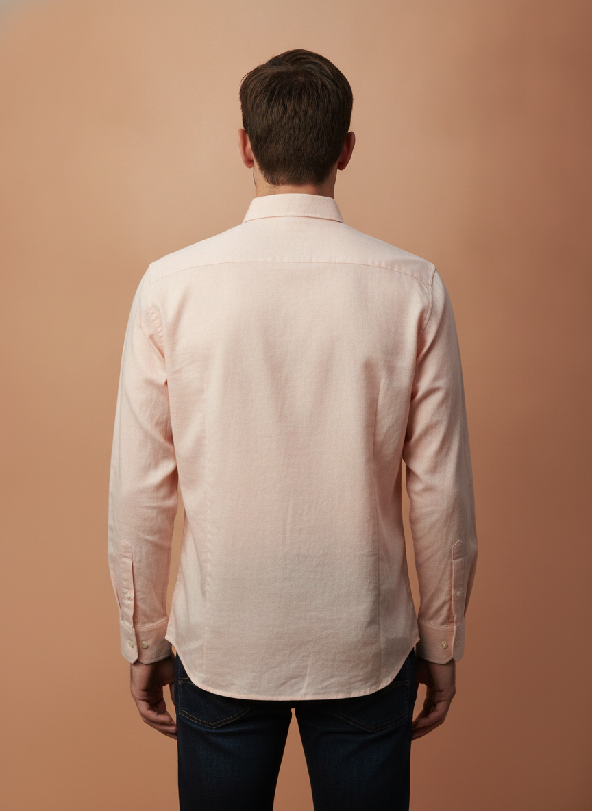 Premium Cotton Satin Peach Shirt