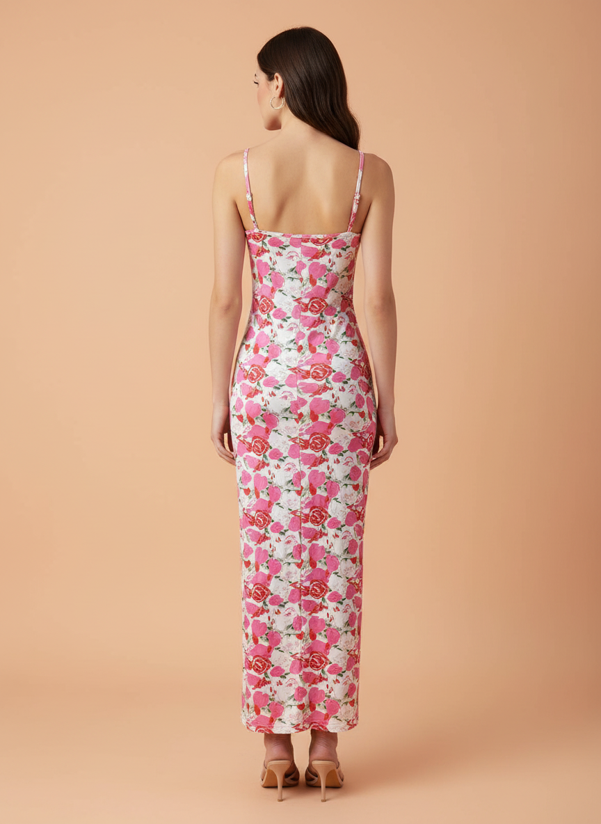 Elegant Floral Bodycon Maxi Dress for Women