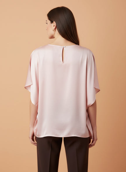 European Satin Solid Baturing Sleeve Crepe