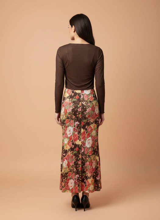 Elegant Floral Midi Dress with Shrug  Stylish Women’s Casual & Party Wear