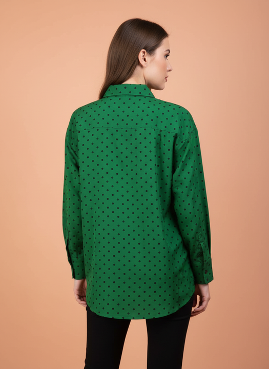 Green Polka Dot Shirt for Women