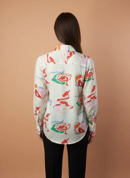 Premium American Crepe Multicolour Regular Length Straight Hem Digital Print Shirt