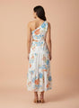 Premium Micro Digital Print  Flare Maxi Dress With Slash Pocket