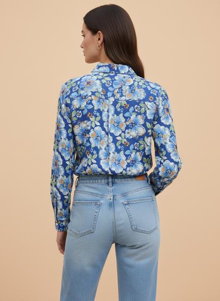 Premium Muslin Digital Print Puff Sleeve Shirt