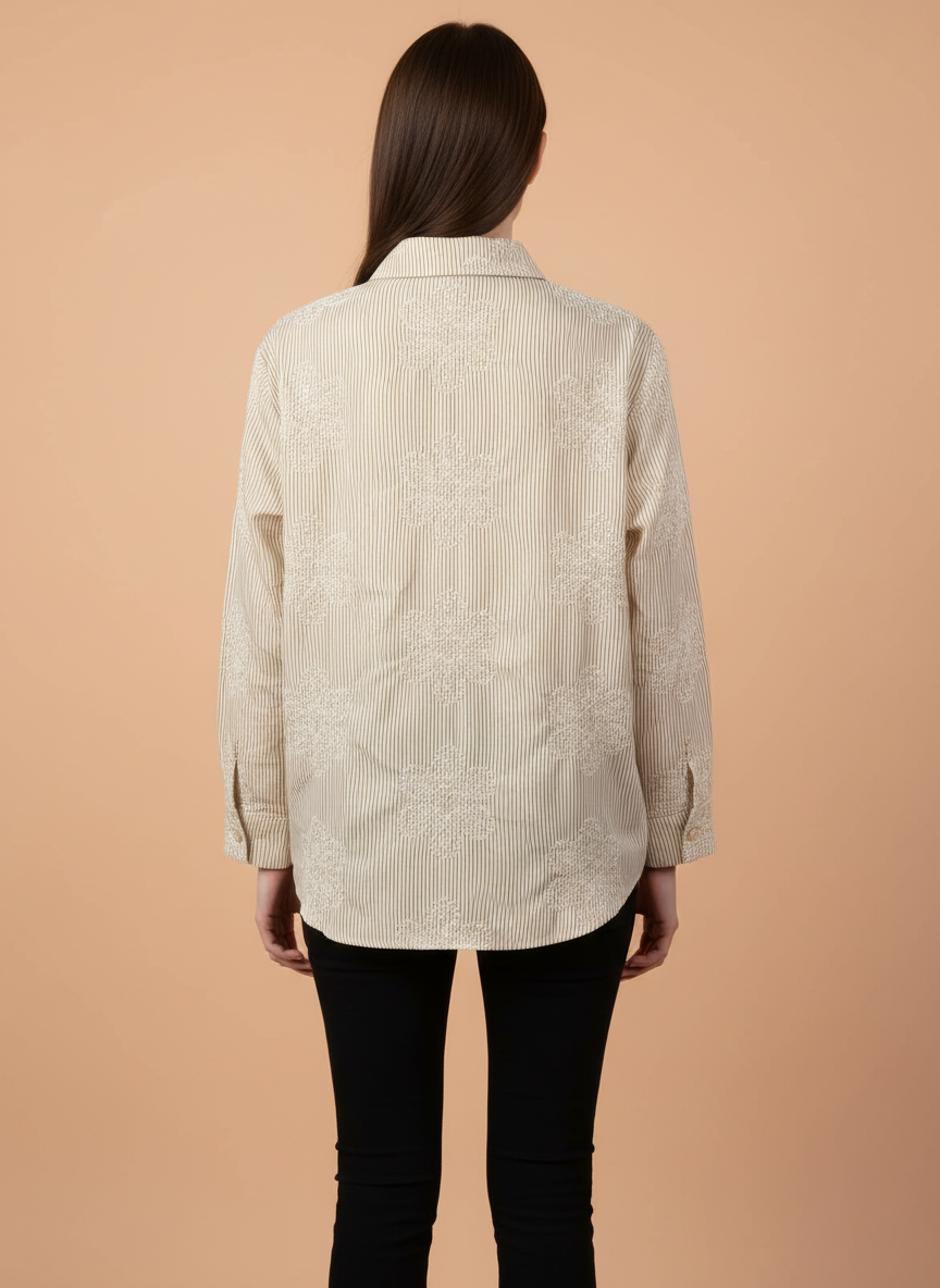 Embroidered Stripe Women’s Shirt