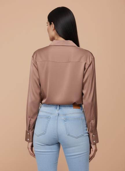 Brown Sugar Regular Fit Summer Satin Shirt