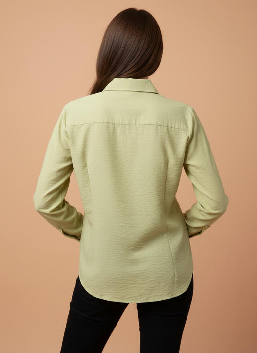 Lime Grace Pearl Embellished Designer Shirt