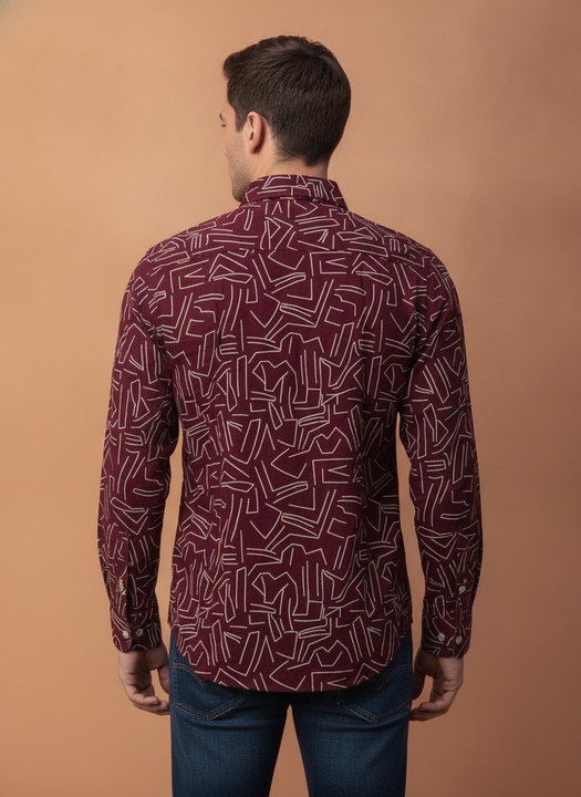 Premium Rayon Shirt For Men With Spread Collar And Smart Fit In Self Design