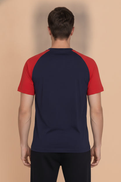 Mens Premium Cotton Printed Raglan Half Sleeve T-Shirts