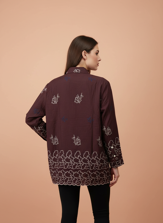 Luxury Embroidered Women’s Long Shirt