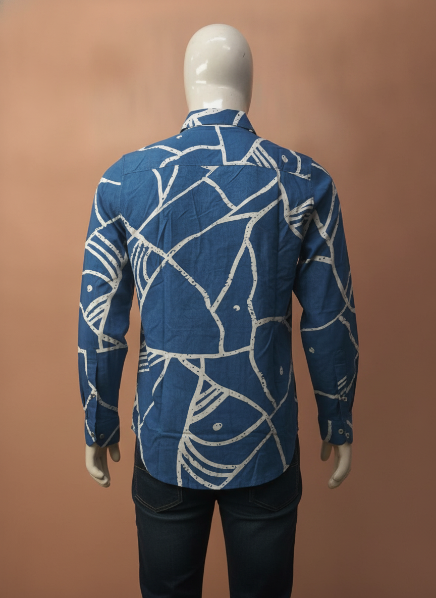 Abstract Printed Premium Shirt For Men'S In Rayon Fabric