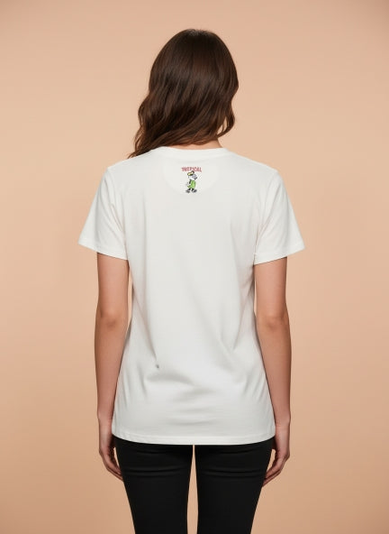 White Tropical Minnie Mouse Oversized T-Shirt