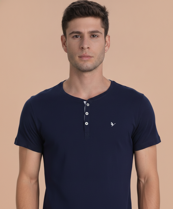 Mens Premium Cotton Half Sleeve Henley T-Shirts